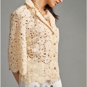 Maeve -Anthro-  Lace Half-Sleeve
Buttondown Shirt-Sz Small -$20